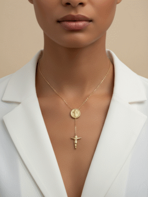 Collar Acero Cruz Sagrada