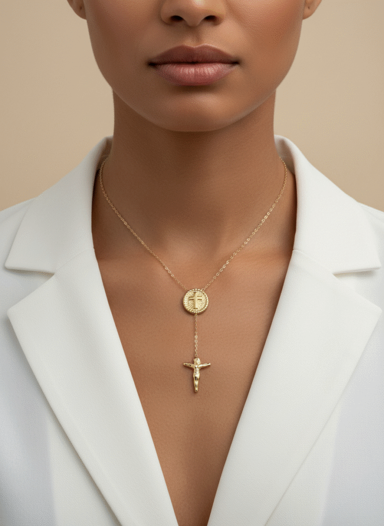 Collar Acero Cruz Sagrada