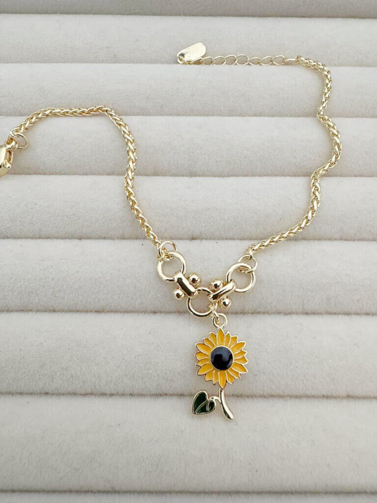 Pulsera Mujer Dorado Floral