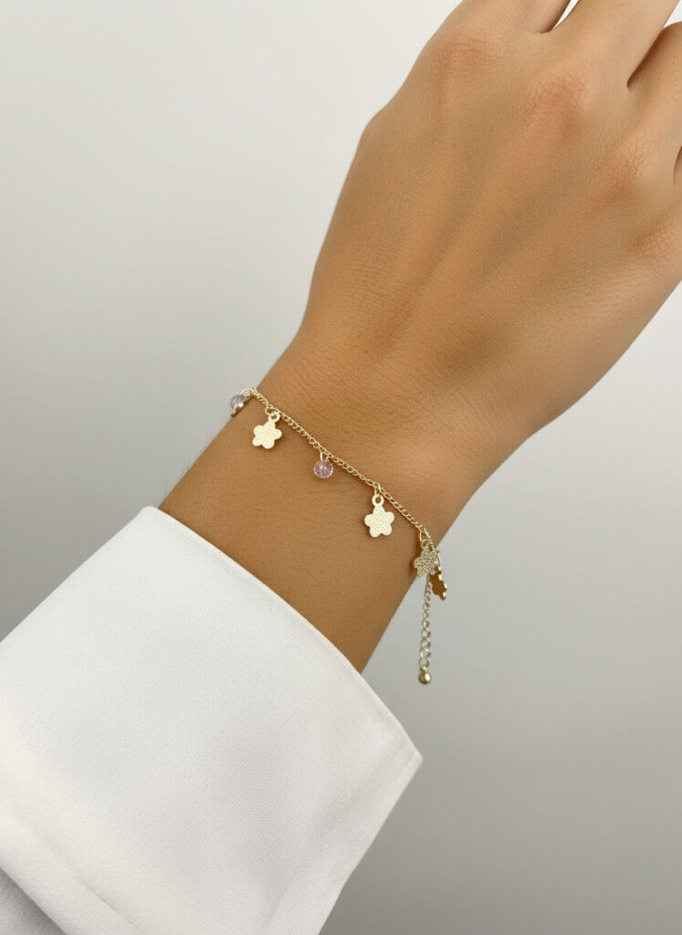 Pulsera Mujer Petalos Cristal
