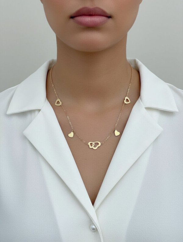 Collar Acero Lluvia de-Corazon