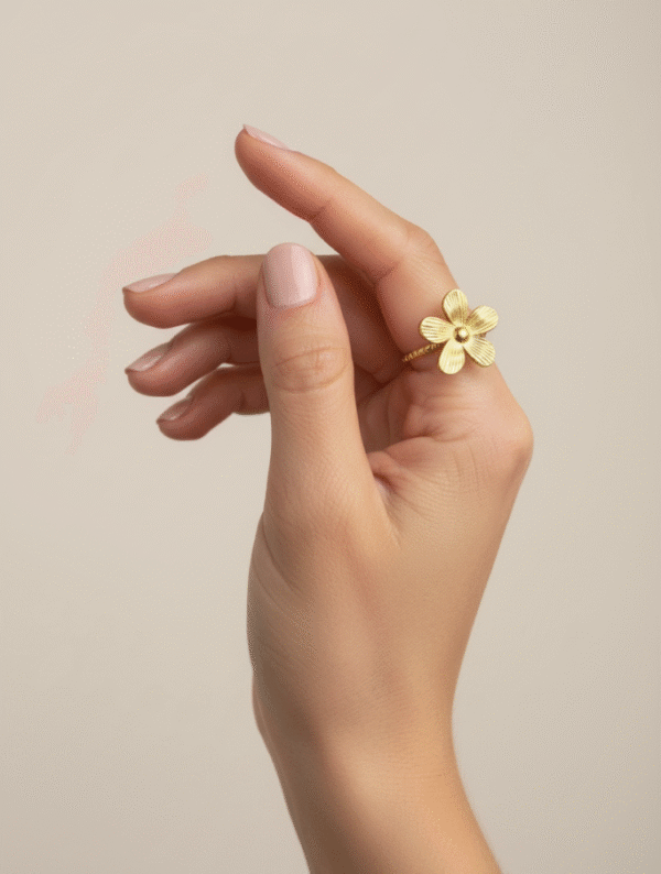 Anillo Acero Imperio Floral