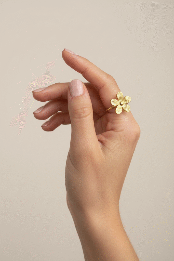 Anillo Acero Imperio Floral