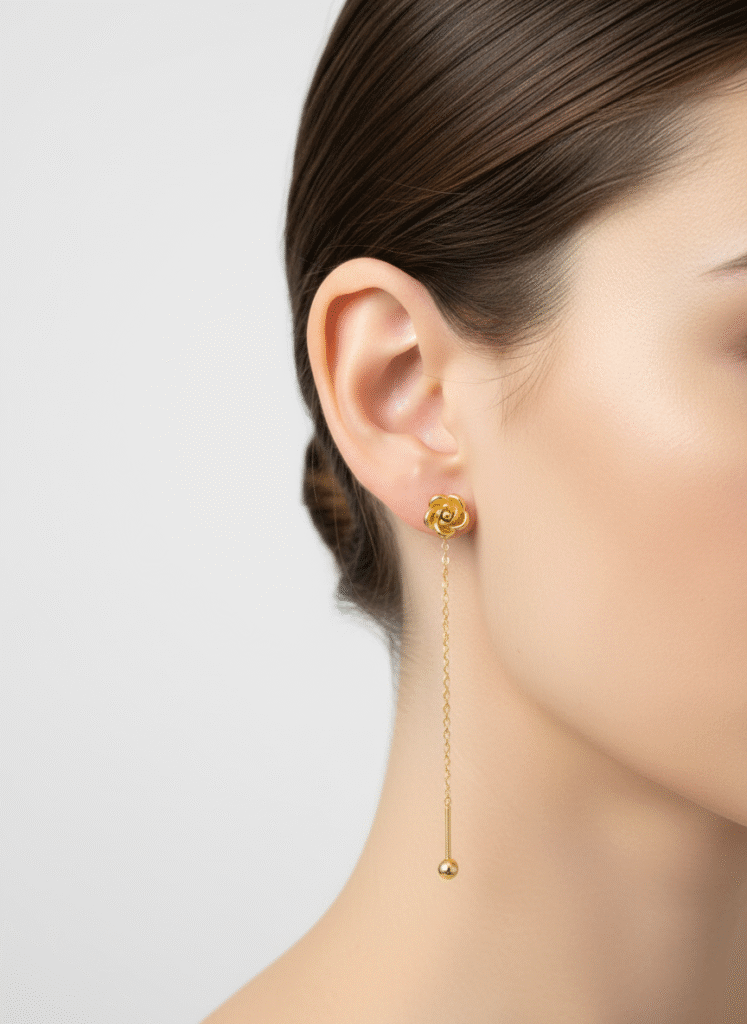 Aretes Acero Noble Rosa-1