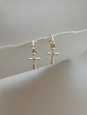 Aretes Mujer Cruz de-Fe