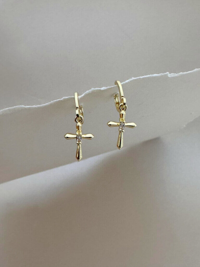 Aretes Mujer Cruz de-Fe