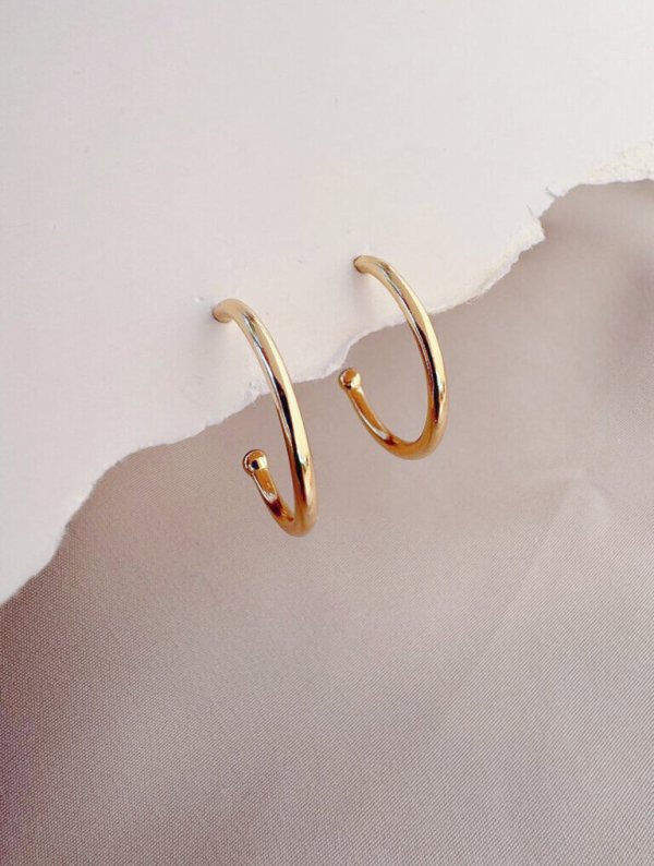 Aretes Mujer Dorado Lunar