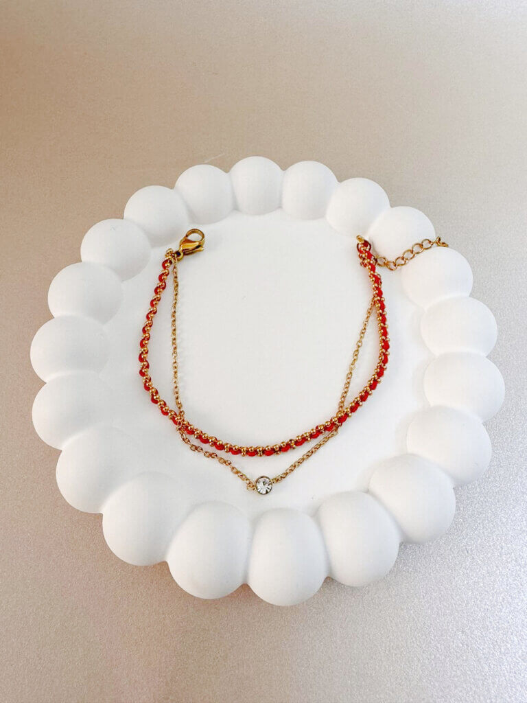 Pulsera Acero Encaje Carmin