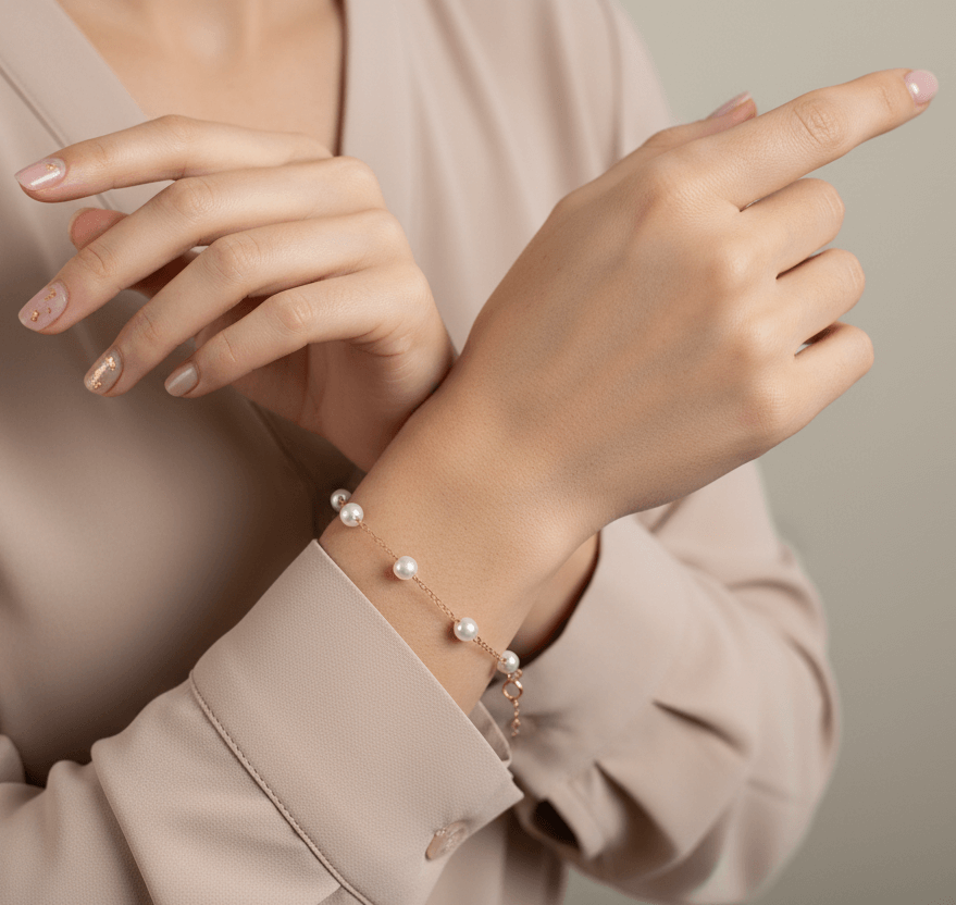 Pulsera Acero Perla Infinita