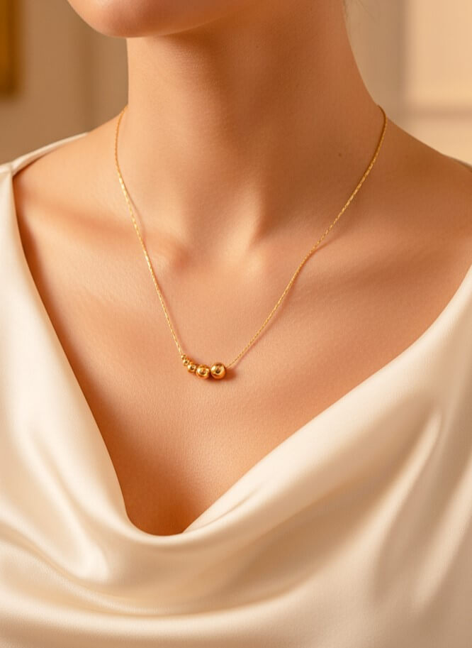 Collar Acero Reflejo Dorado-1