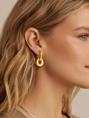 Aretes Mujer Piel Dorada