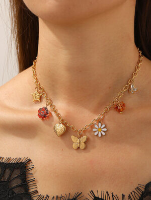 Collar Acero Calida Mariposa