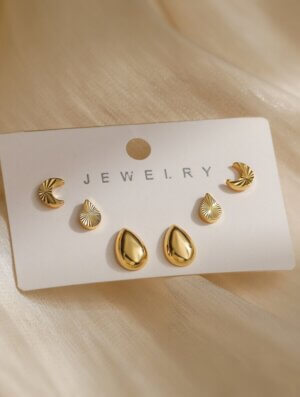 Set Aretes Gota Serana