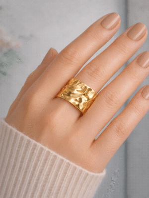 Anillo Acero Tribu Dorada