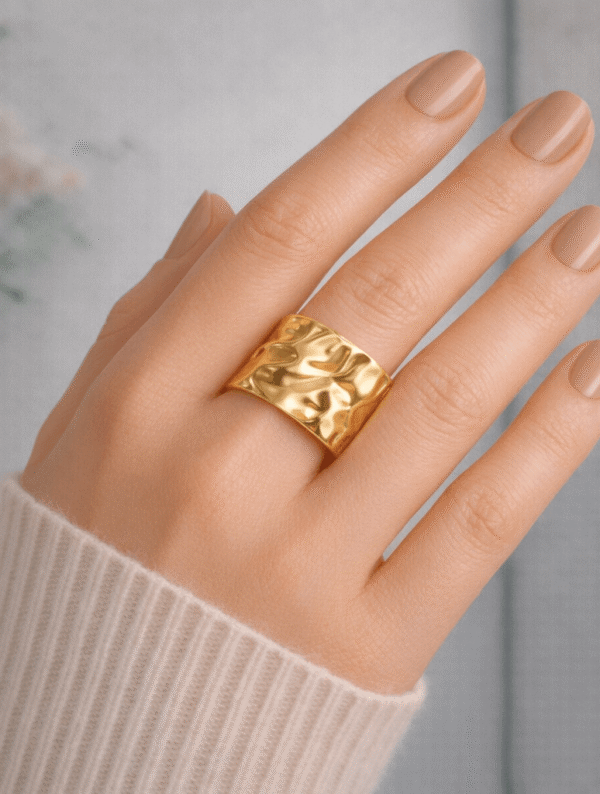 Anillo Acero Tribu Dorada