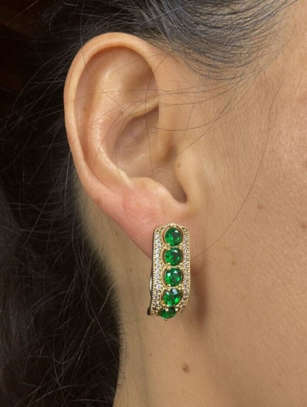 Aretes Xuping Aura Esmeralda