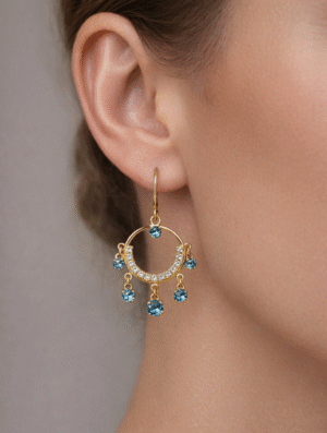 Aretes Xuping Brillo Azul