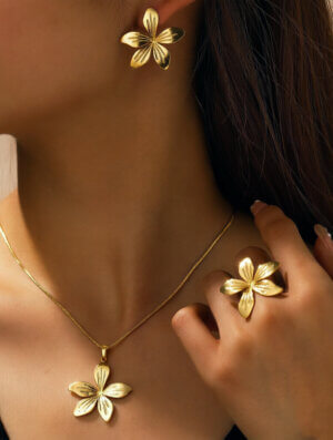 Set Acero Armonia Floral