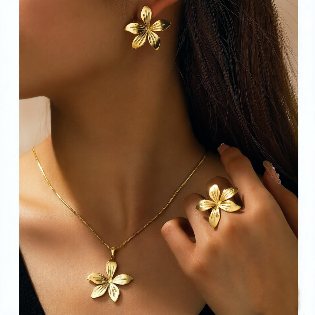 Set Acero Armonia Floral