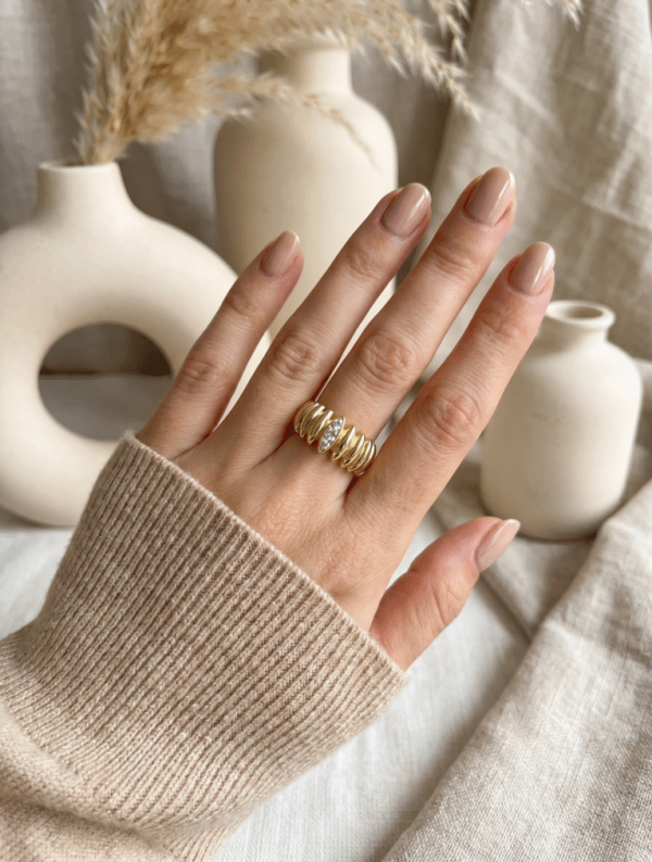 Anillo Mujer Lluvia Dorada