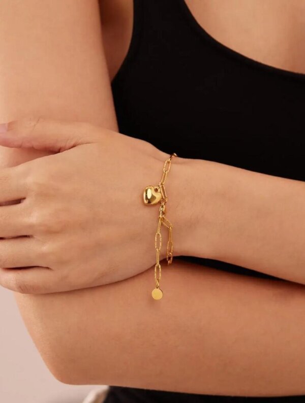 Pulsera Acero Suspiro Dorado