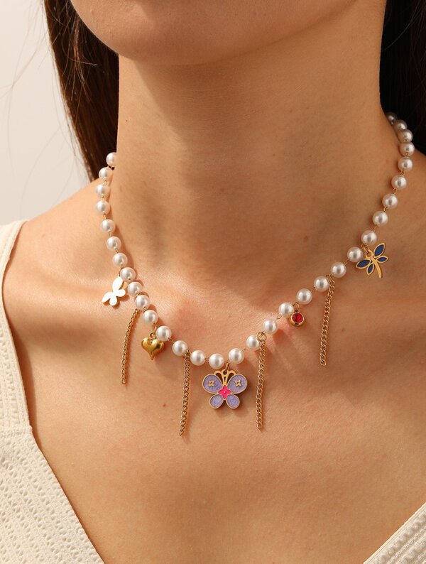 Collar Acero Encanto Nacar