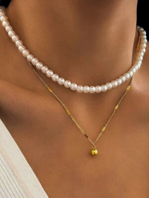 Collar Acero Perla de-Amor