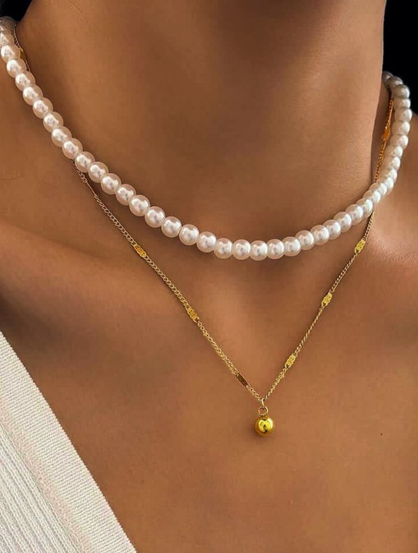 Collar Acero Perla de-Amor