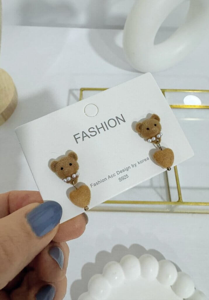 Aretes Mujer Oso Romantico