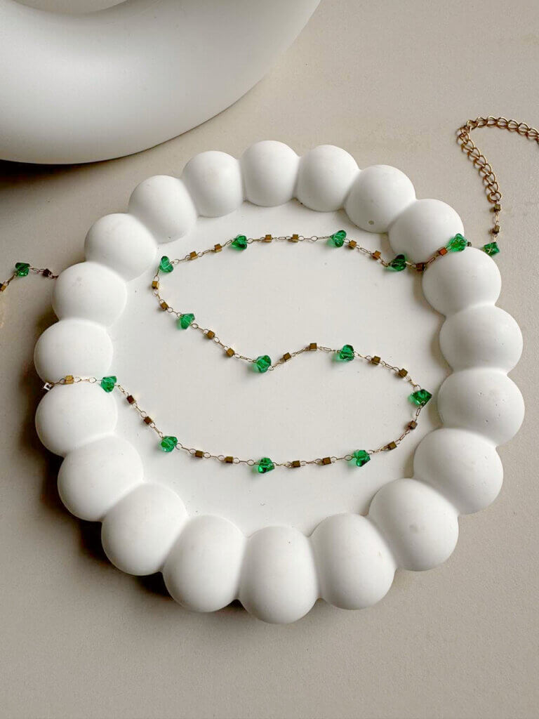 Collar Acero Gema Esmeralda-1
