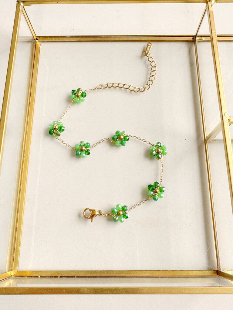 Pulsera Acero Flor Esmeralda-1