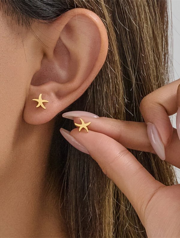 Aretes Acero Estrella Mar