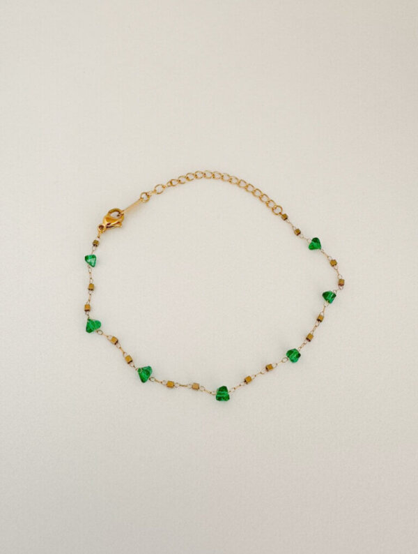 Pulsera Acero Gema Esmeralda