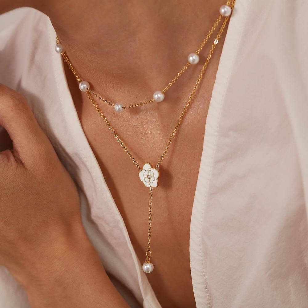 Collar Acero Latido Blanco