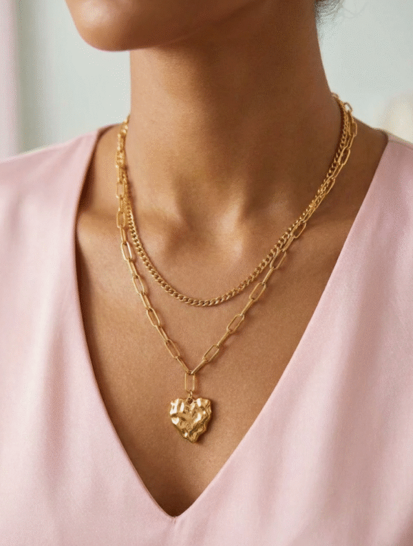Collar Acero Corazon Luminico