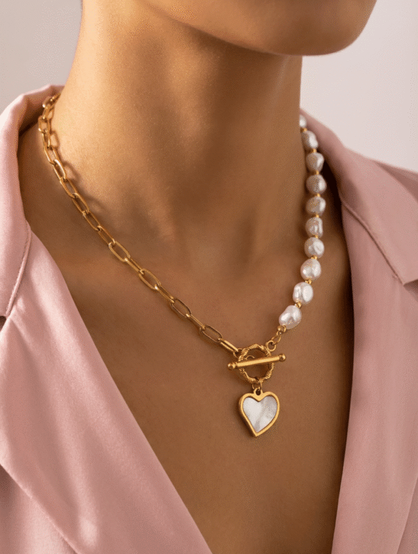 Collar Acero Destello Blanco