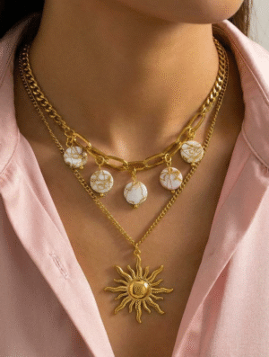 Collar Acero Sol y-Alma