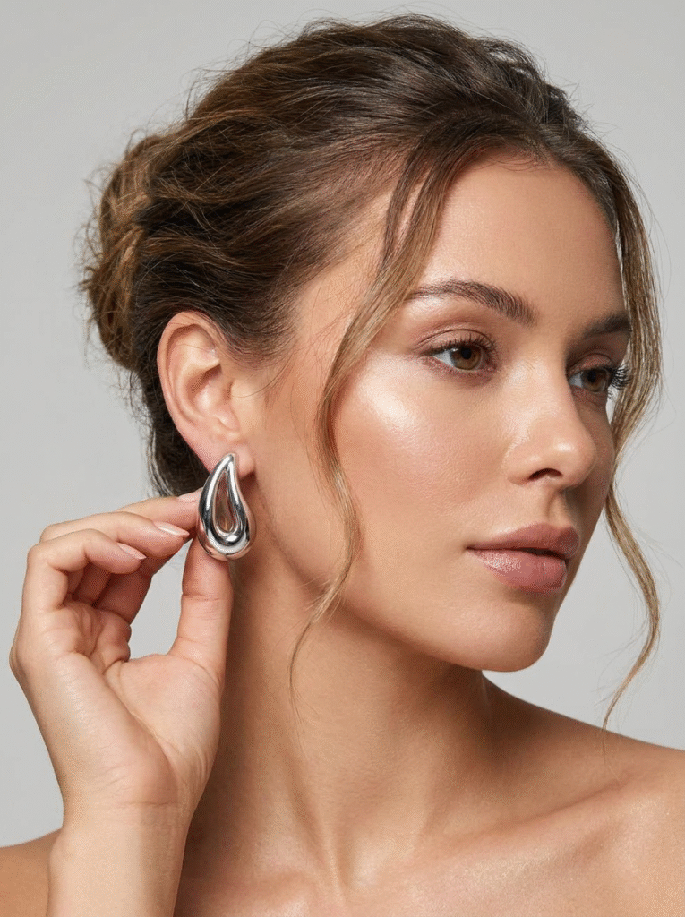 Aretes Acero Aura Lunar