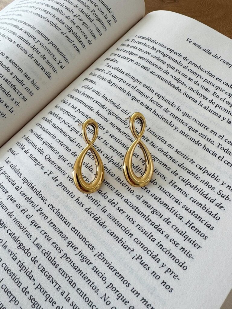Aretes Acero Marea Dorada-1