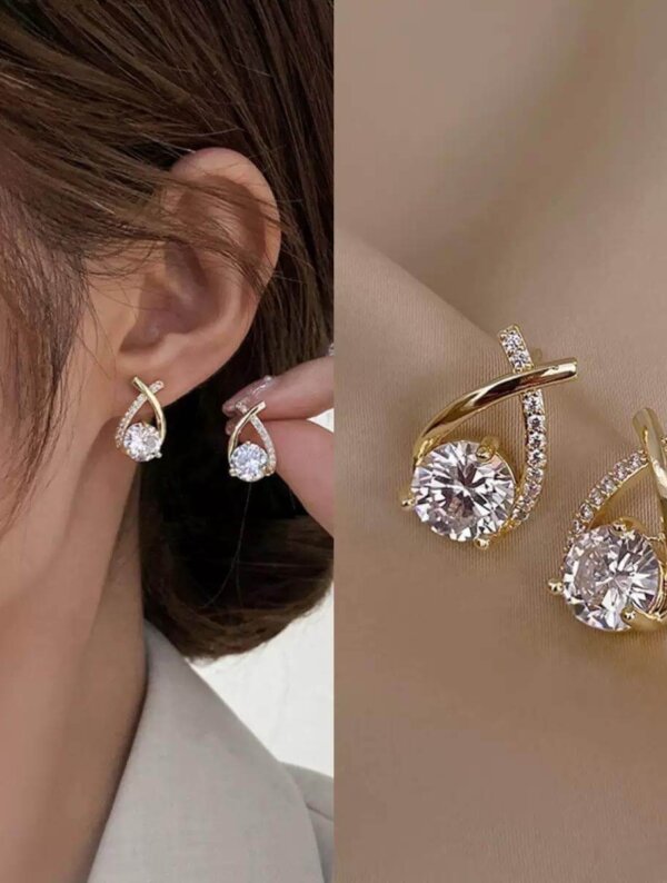 Aretes Mujer Destello Blanco