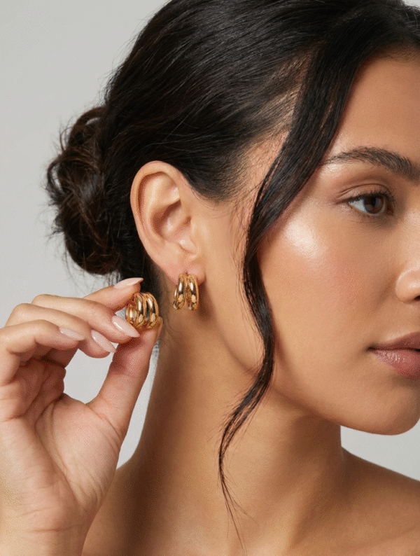 Aretes Mujer Fiesta Dorada