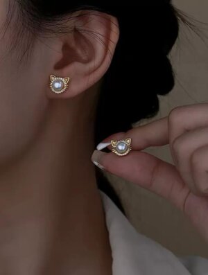 Aretes Mujer Perla Gatuna