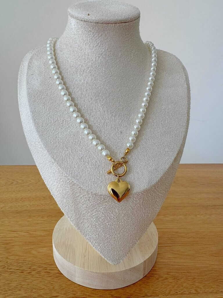 Collar Acero Perla Enamorada-1