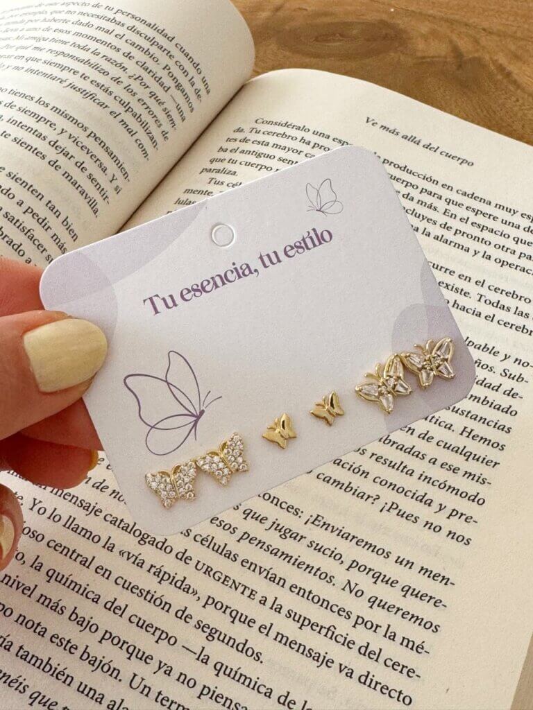 Set Aretes Mujer Reflejo