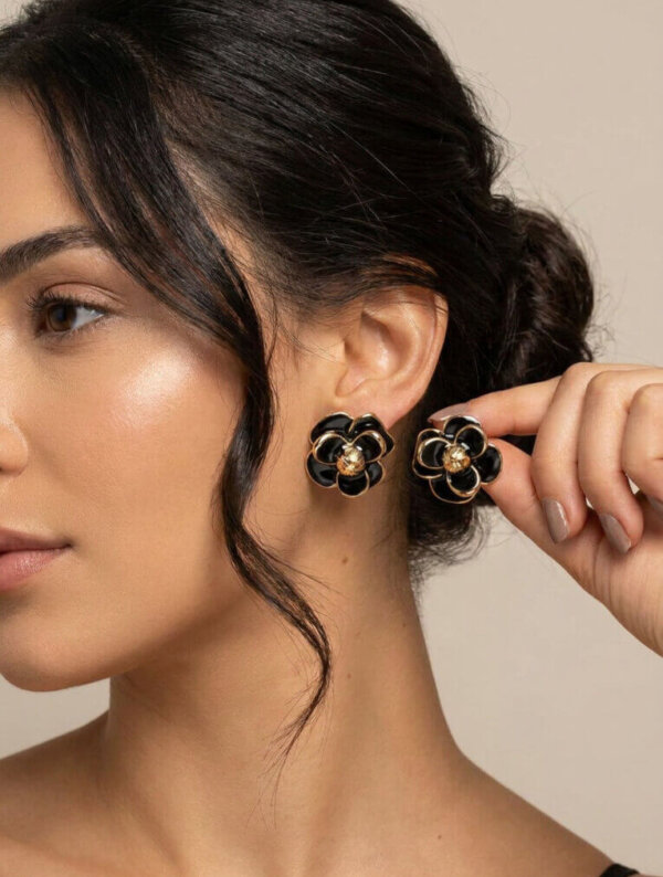 Aretes Acero Noche En-flor
