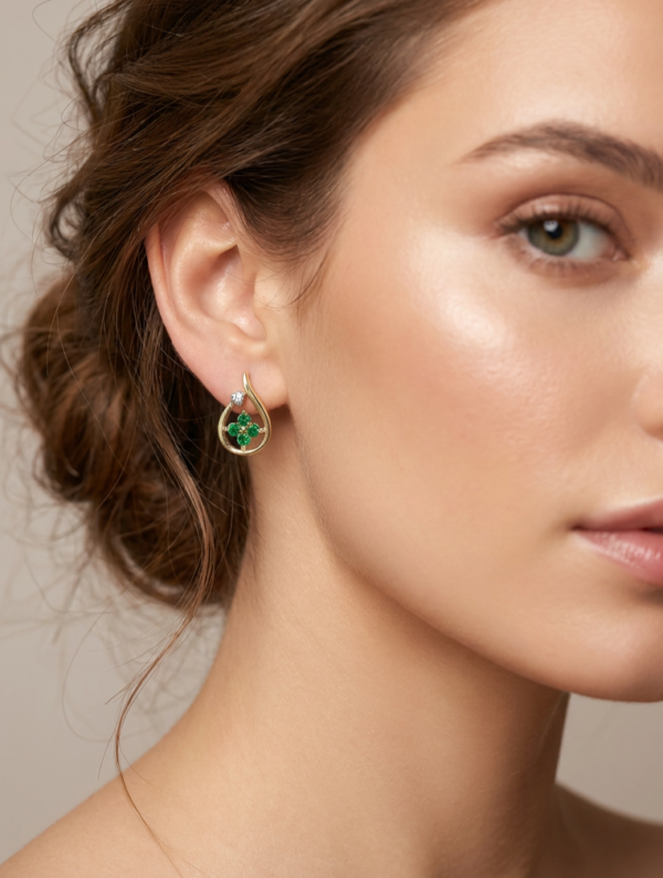 Aretes Mujer Verde Botanico