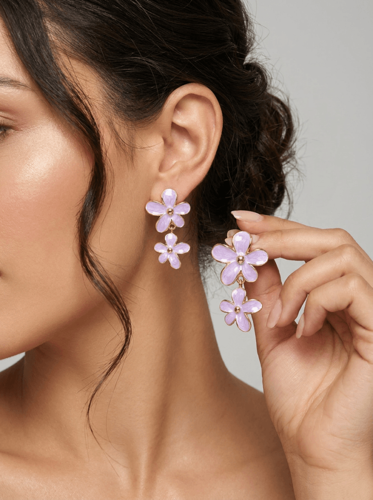 Aretes Color Botanico Lila-1