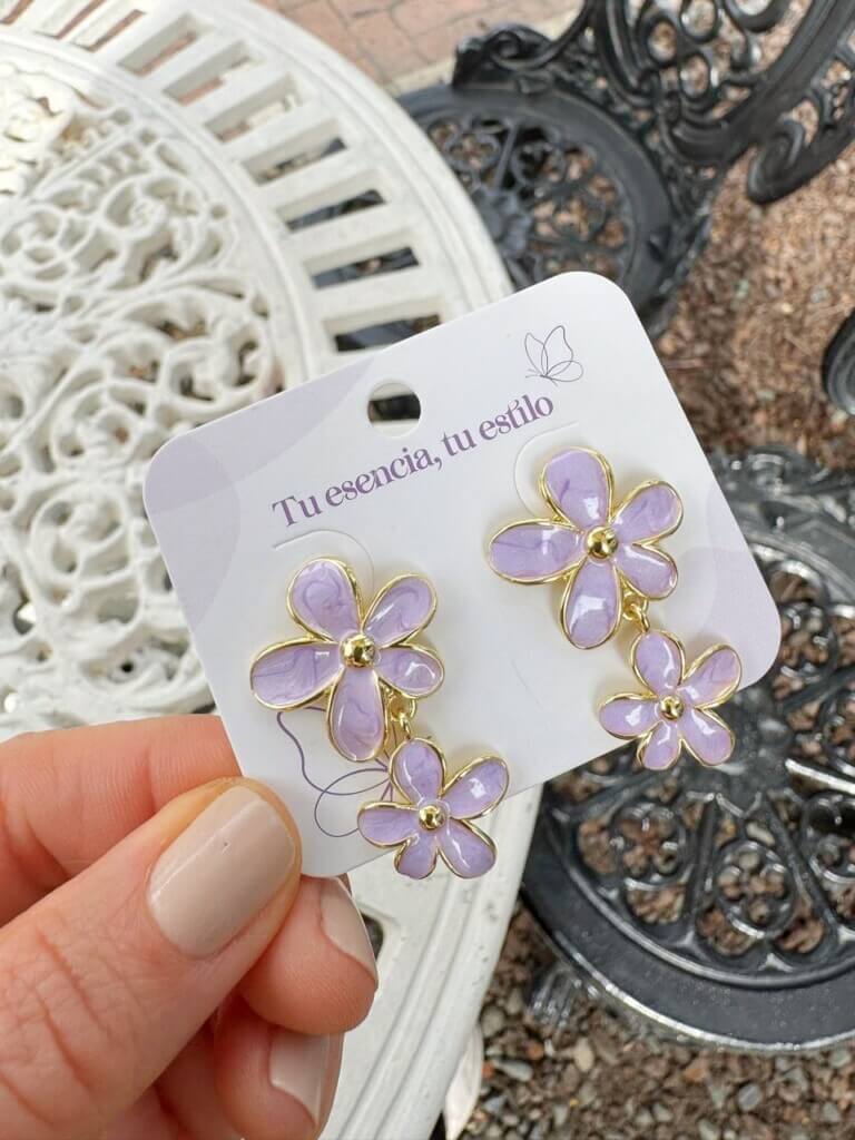 Aretes Color Botanico Lila