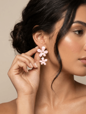 Aretes Color Botanico Rosa