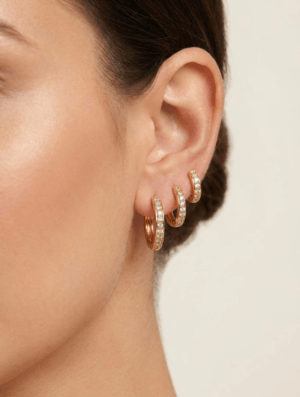 Set Aretes Espejo Blanco